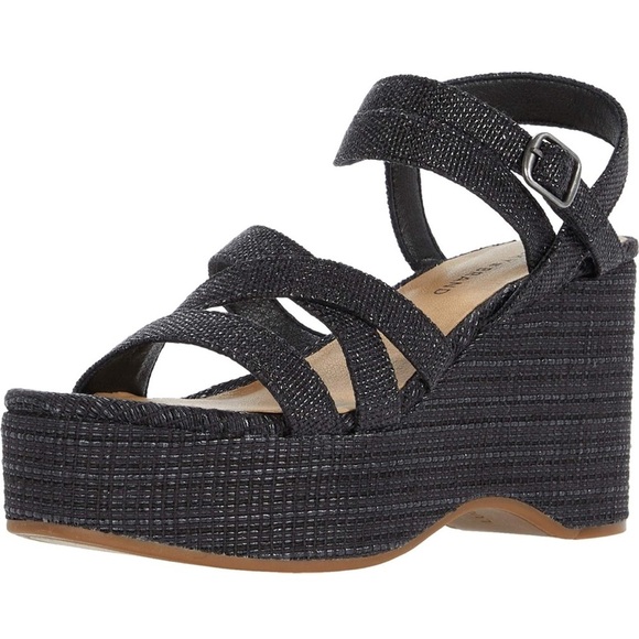 Lucky Brand Carlisha Wedge Sandal black 10 - Picture 1 of 11